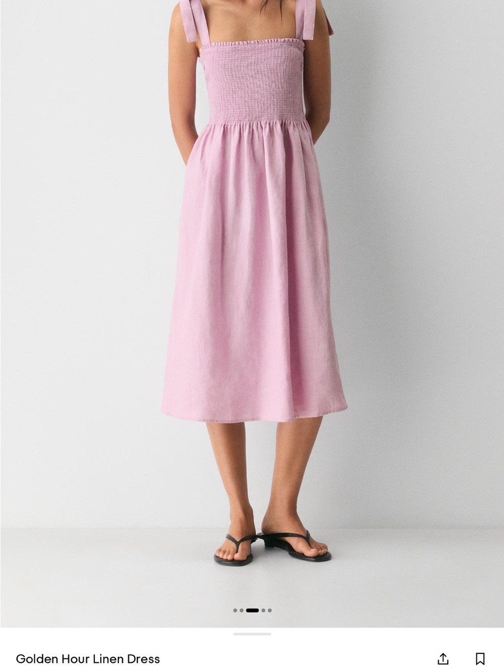 Wilfred white Smocked Midi Skirt Dress